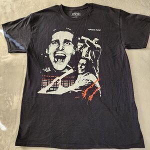 American Psycho Black T-shirt With Graphics Size Large